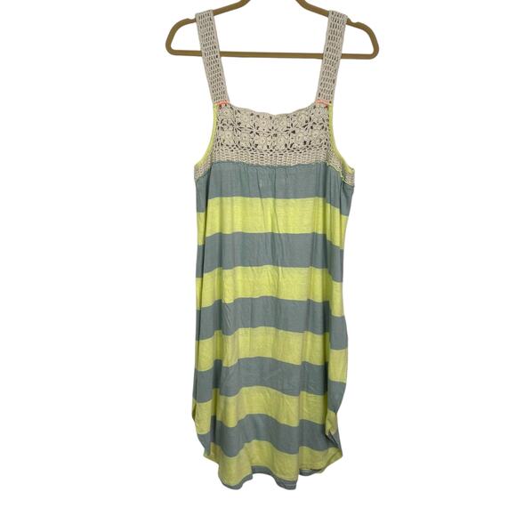 Free People We The Free Size Large Luca Crochet Striped Tunic Tank Top - Picture 5 of 8